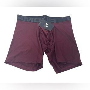 2 PackUnder Armour Mens Tech 6” Inch Boxerjock Maroon Sizes SM,Medium,Large,2XL